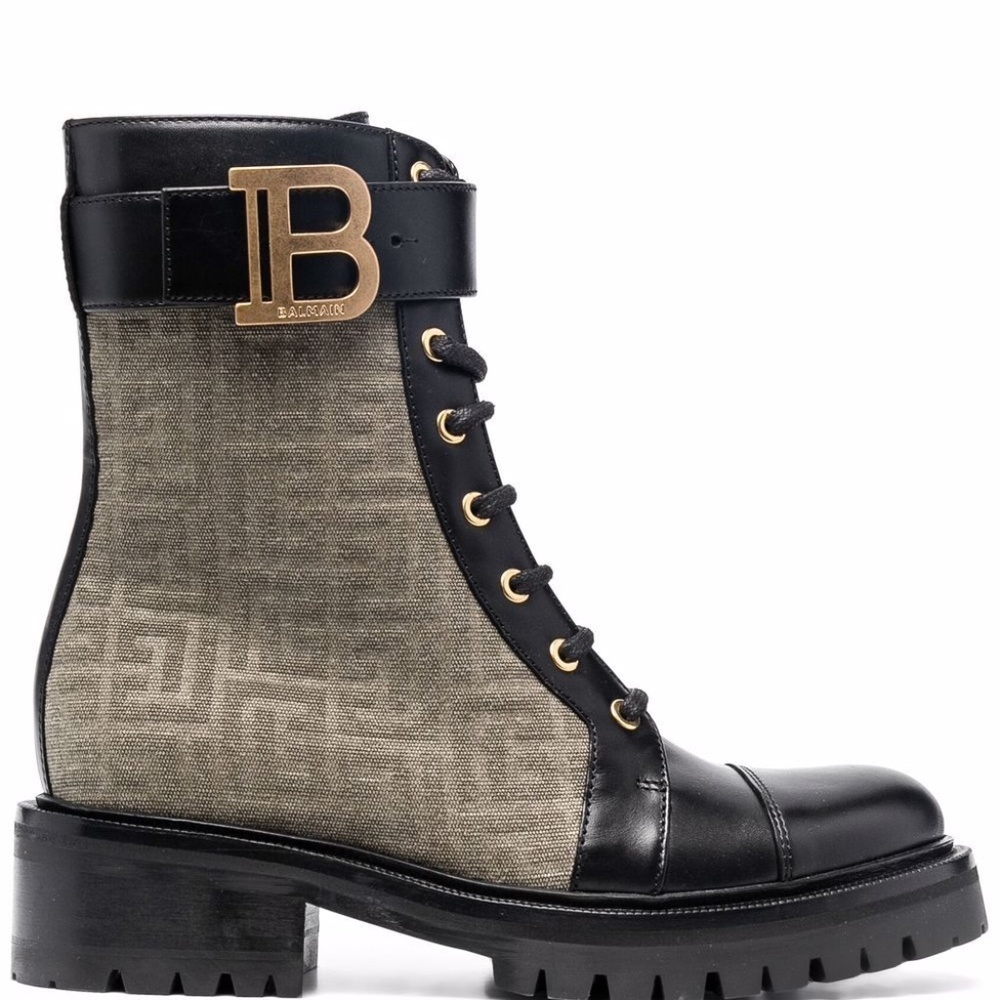 Balmain Ranger Romy Monogram Combat Boots 40 NIB - Picture 2 of 13